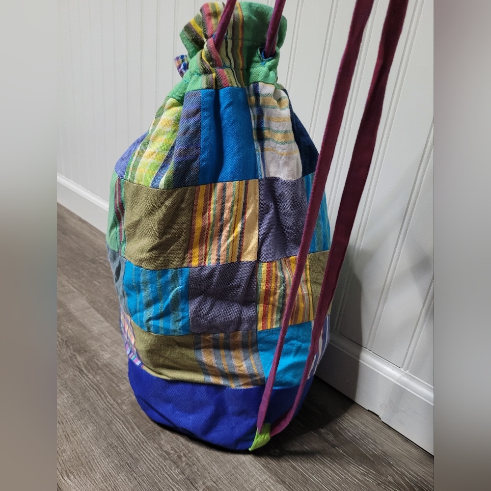 One-Way Kilkoy Patchwork Drawstring Backpack Cinc… - image 2